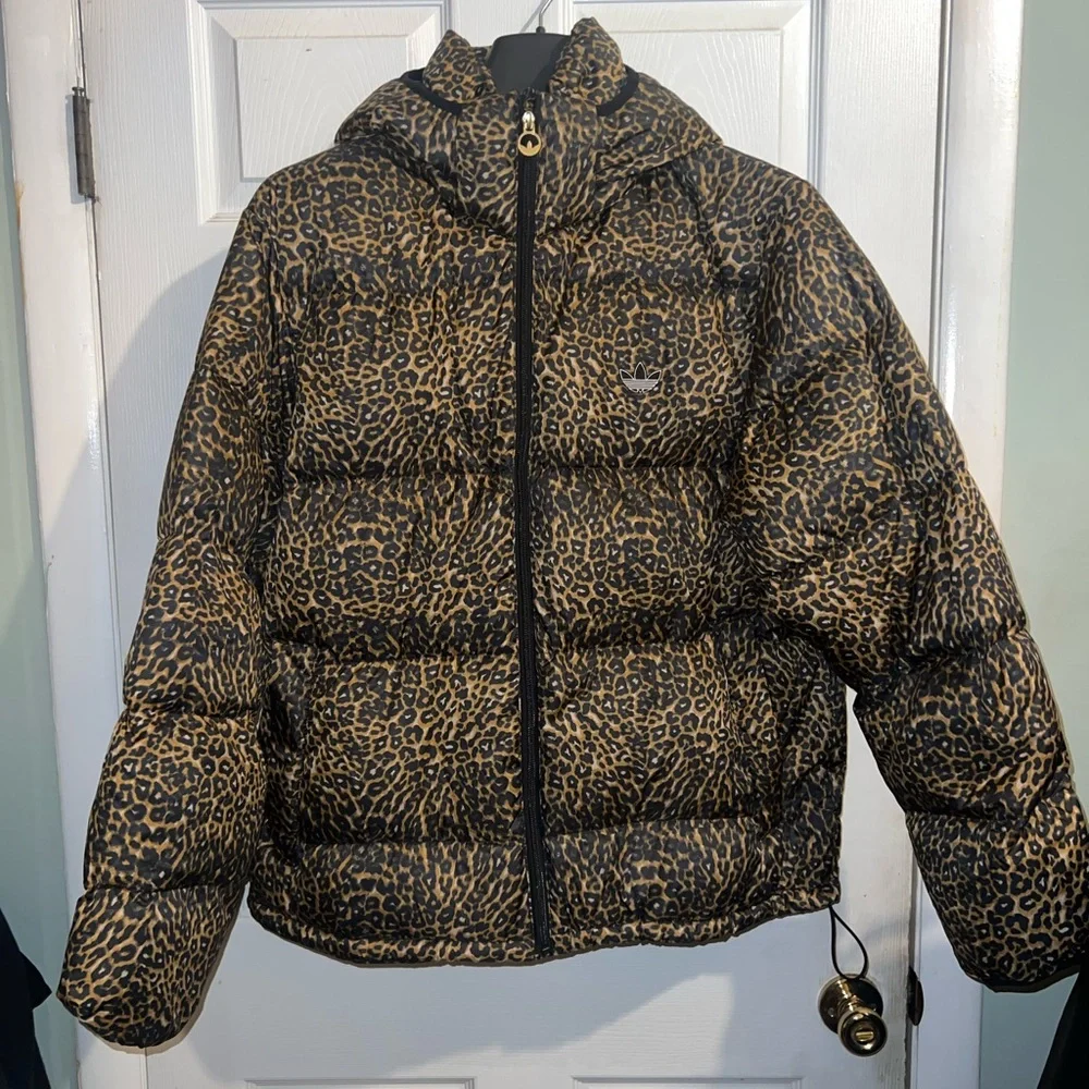 Leopard Print Men Puffer Jacket - Picture 1 of 5